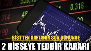 BİST'ten haftanın son gününde 2 hisseye tedbir kararı