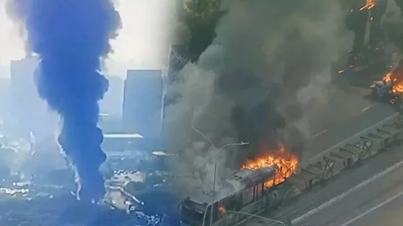 Bir Uçak Kazası da Brezilya'da! Caddedeki İnsanların Üzerine Düştü