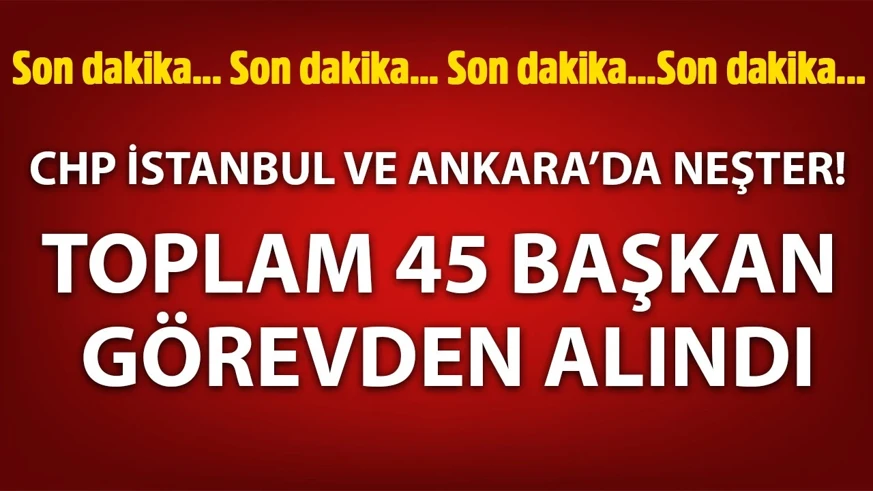CHP'de gece operasyonu! Gürsel Tekin 33 ilçe başkanını görevden aldı